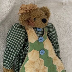 Patchwork Dress Teddy Bear